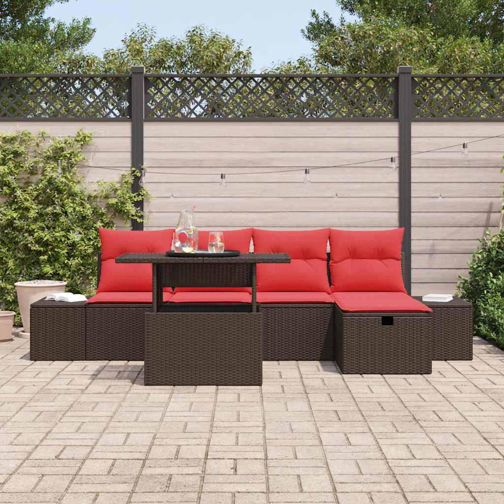 Set Divano da Giardino 6 pz polyrattan