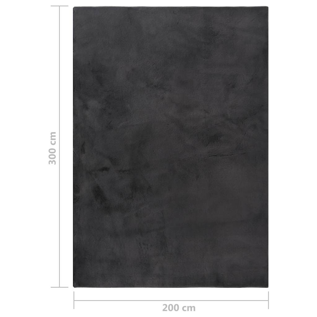 Tappeto in Similpelle di Coniglio 200x300 cm Antracite
