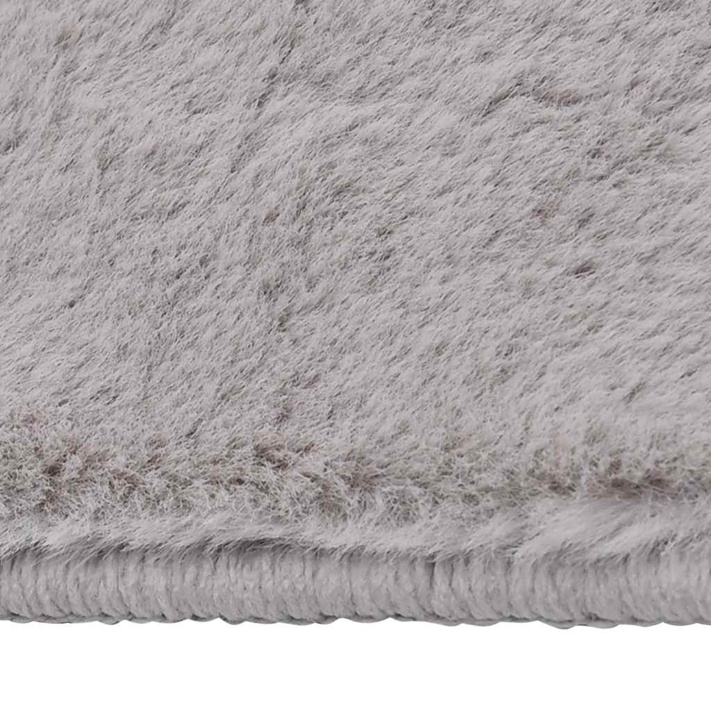 Tappeto in Pelliccia di Coniglio Finto 180x270 cm Grigio