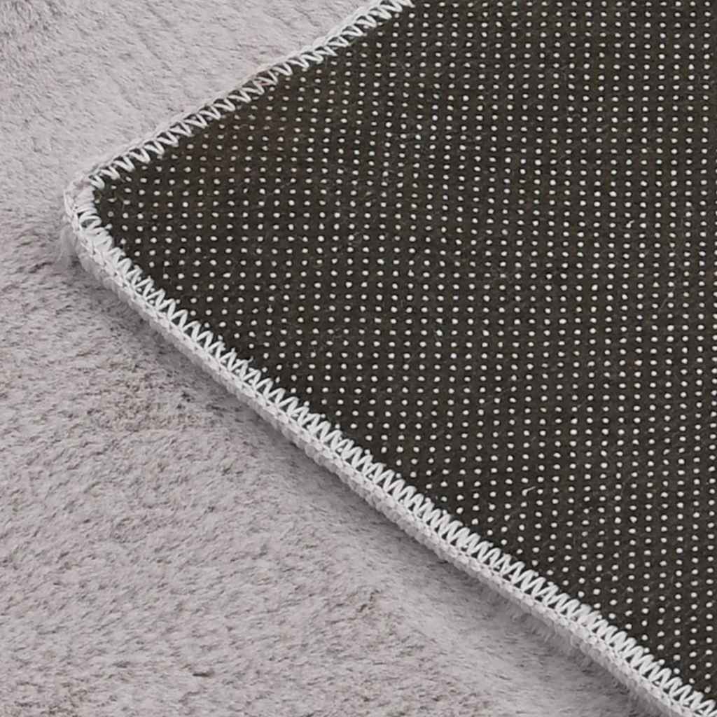 Tappeto in Pelliccia di Coniglio Finto 180x270 cm Grigio