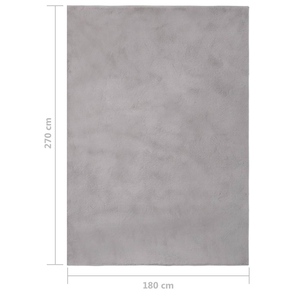 Tappeto in Pelliccia di Coniglio Finto 180x270 cm Grigio