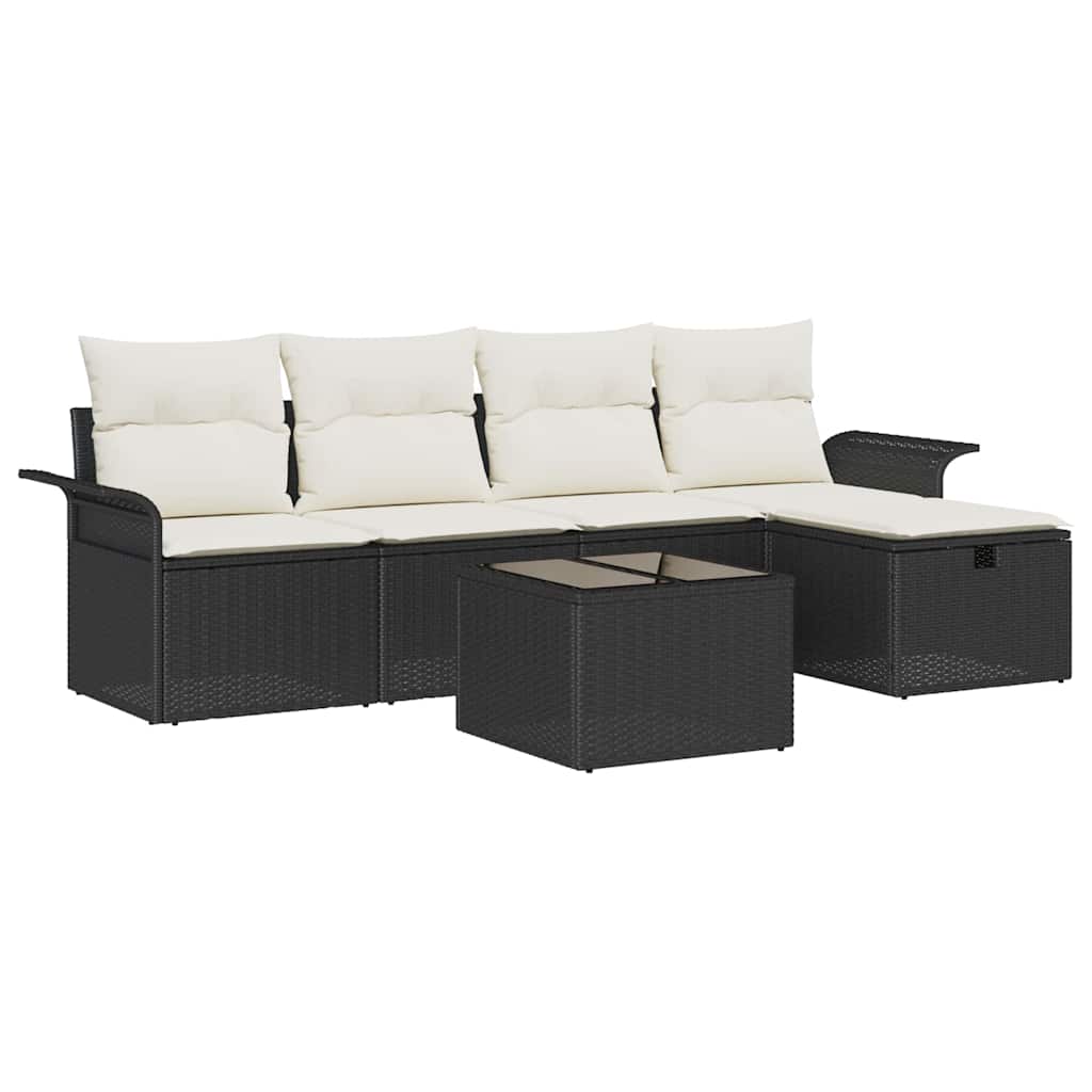 Set Divano da Giardino 6 pz Poly Rattan