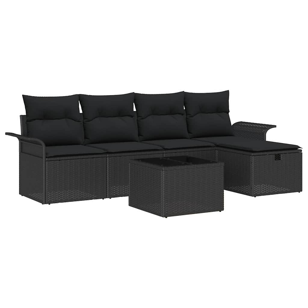 Set Divano da Giardino 6 pz Poly Rattan