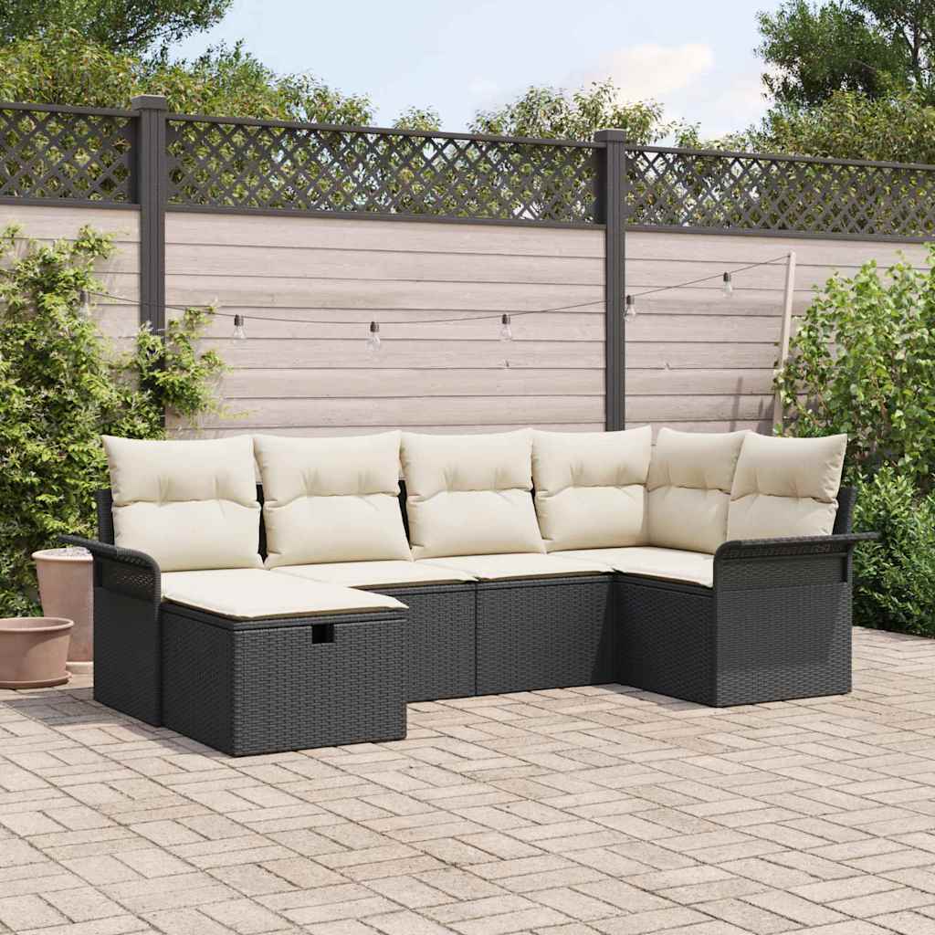 Set Divano da Giardino 6 pz Poly Rattan