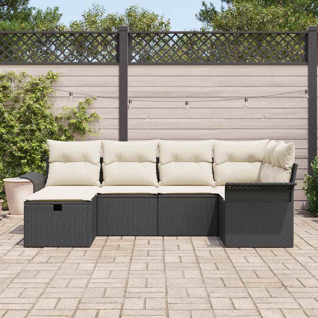 Set Divano da Giardino 6 pz Poly Rattan