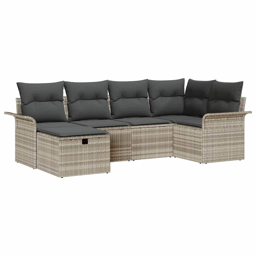 Set Divano da Giardino 6 pz Poly Rattan