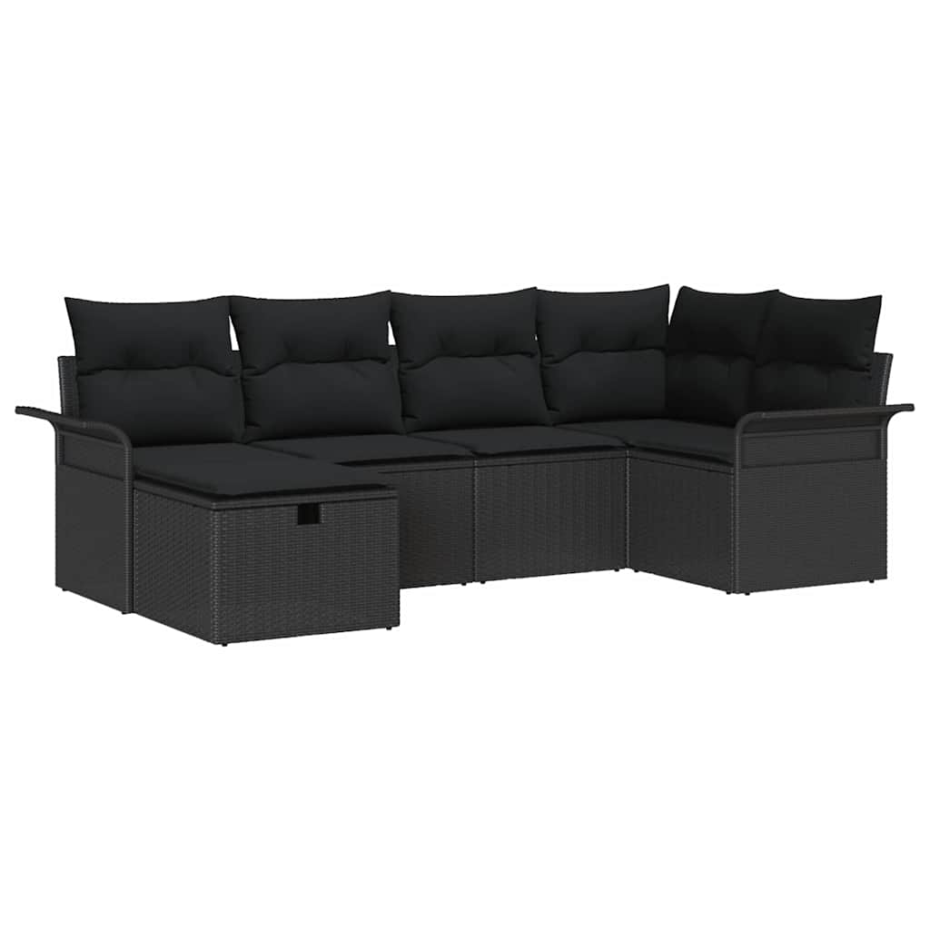 Set Divano da Giardino 6 pz Poly Rattan