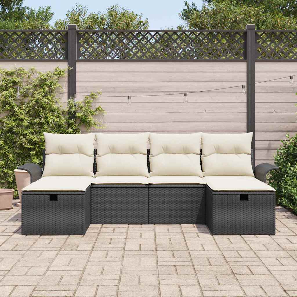 Set Divano da Giardino 6 pz Poly Rattan