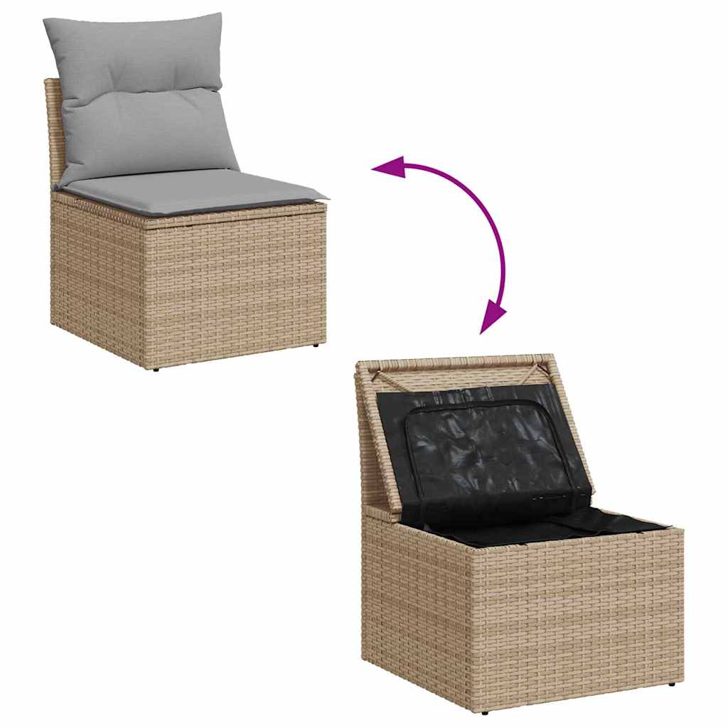 Set Divano da Giardino 4 pz Poly Rattan