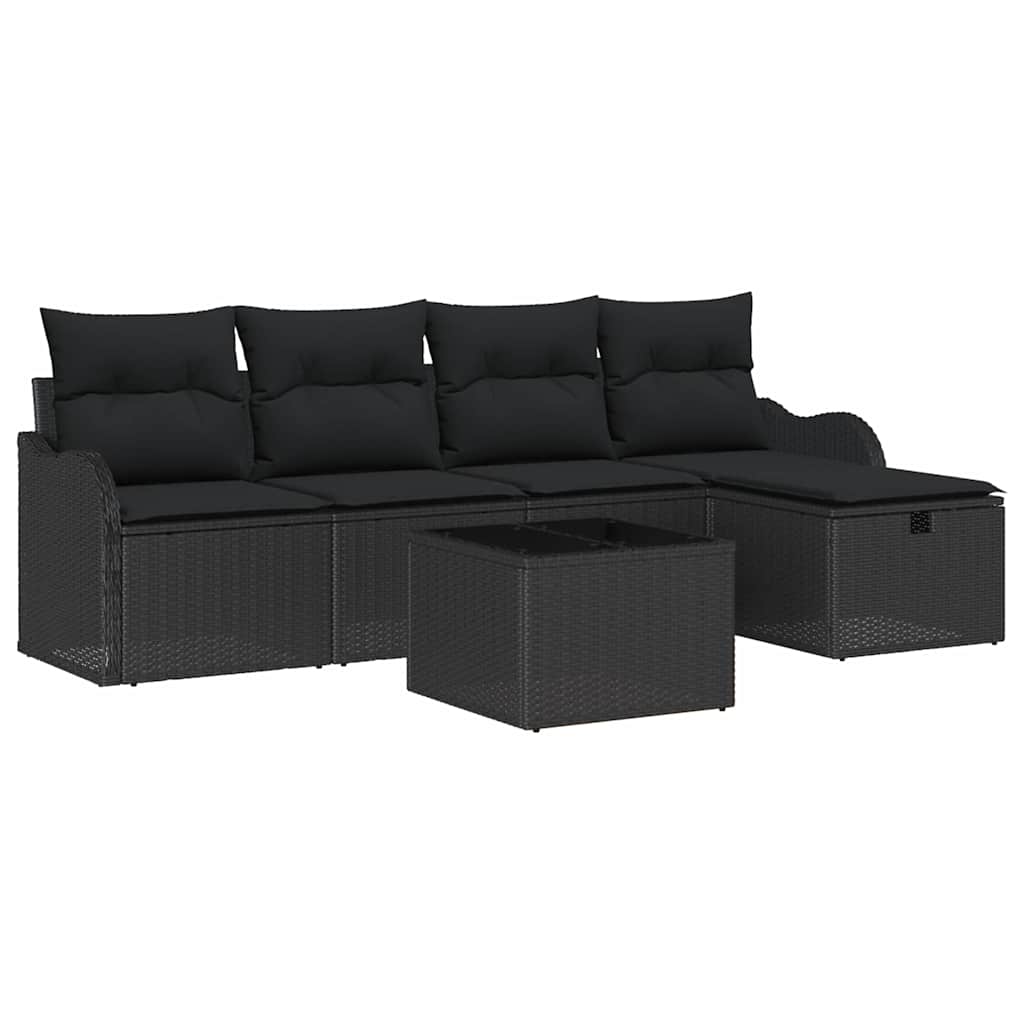 Set Divano da Giardino 6 pz Poly Rattan