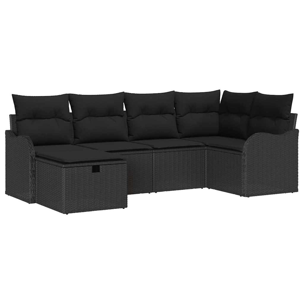 Set Divano da Giardino 6 pz Poly Rattan