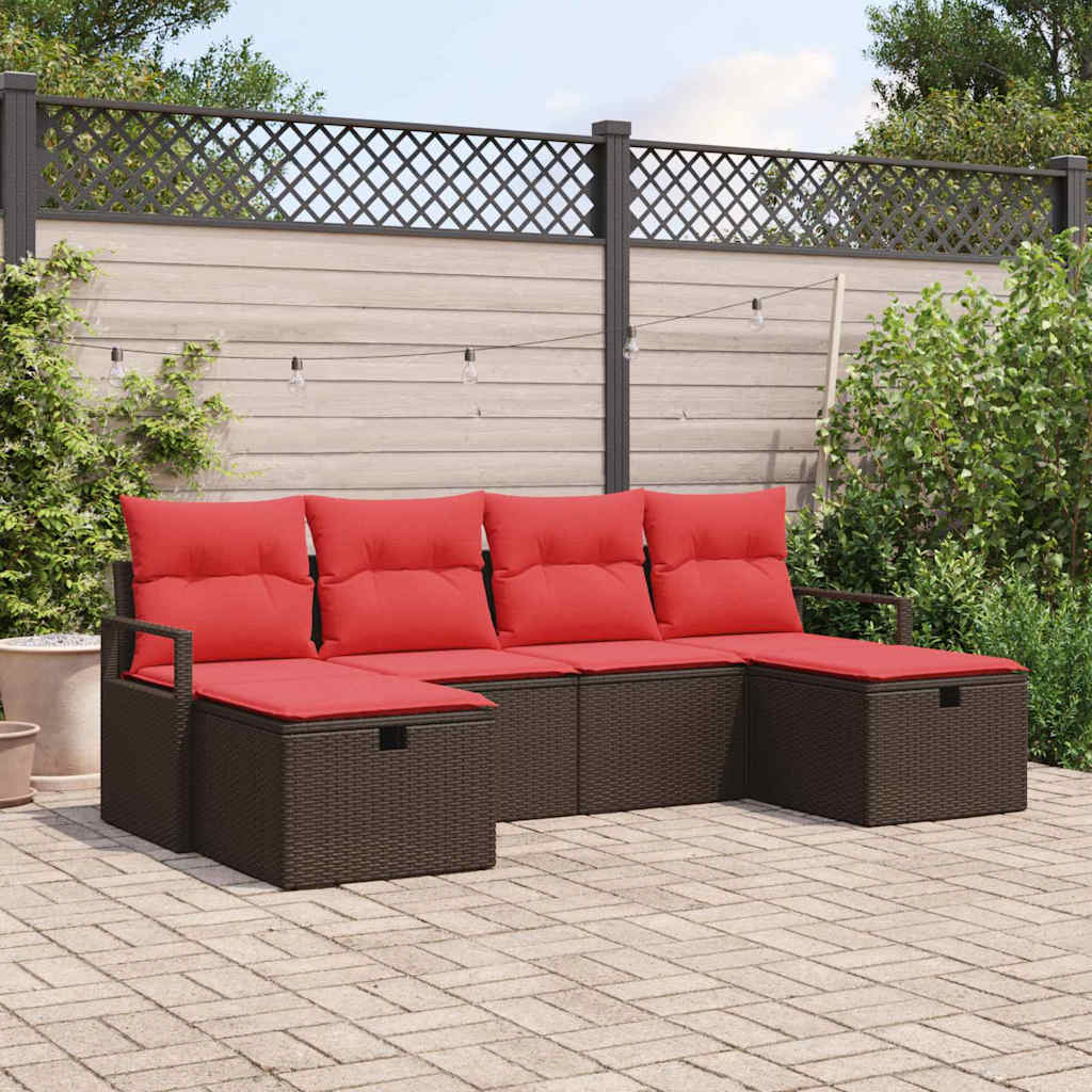 Set di divani 5 pz polyrattan