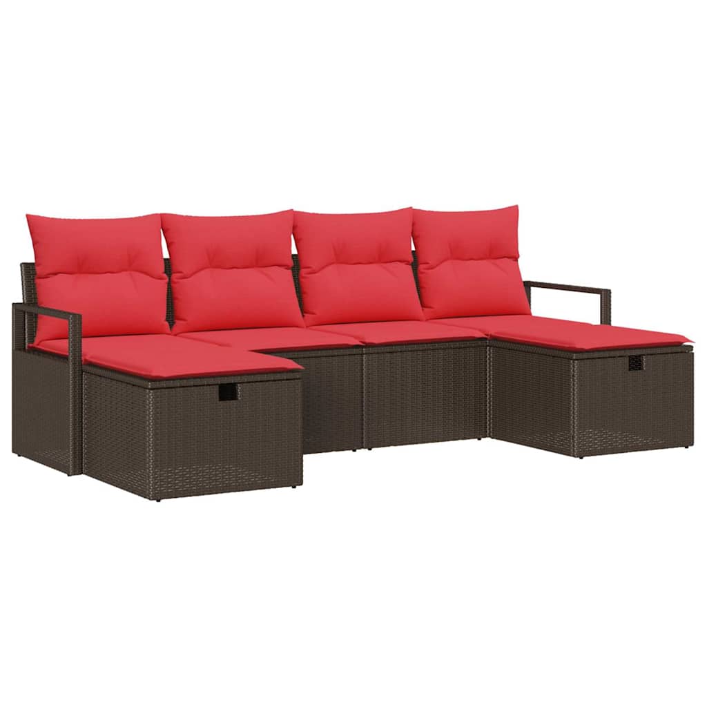 Set di divani 5 pz polyrattan