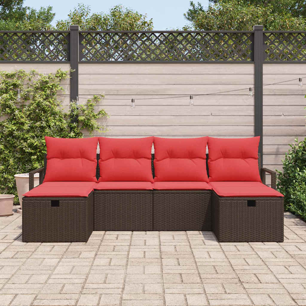 Set di divani 5 pz polyrattan
