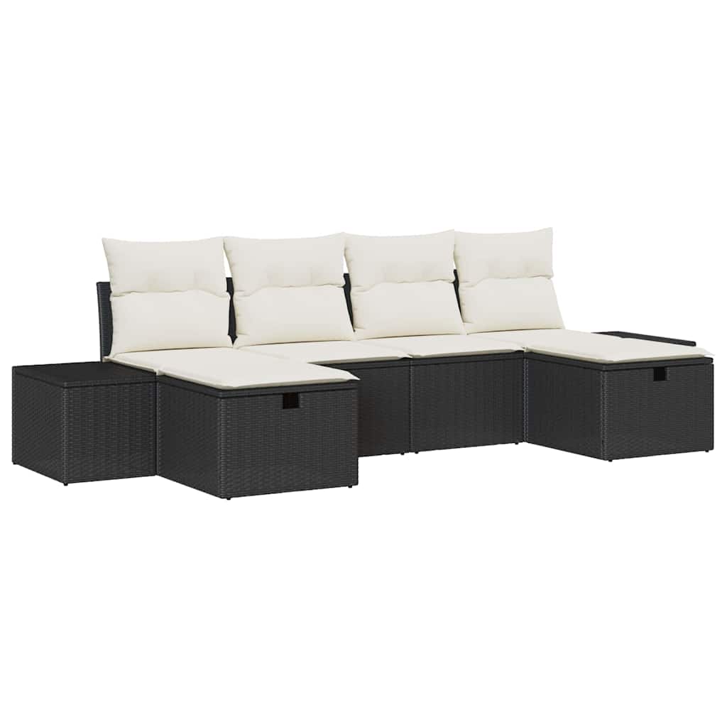 Set Divano da Giardino 6 pz polyrattan