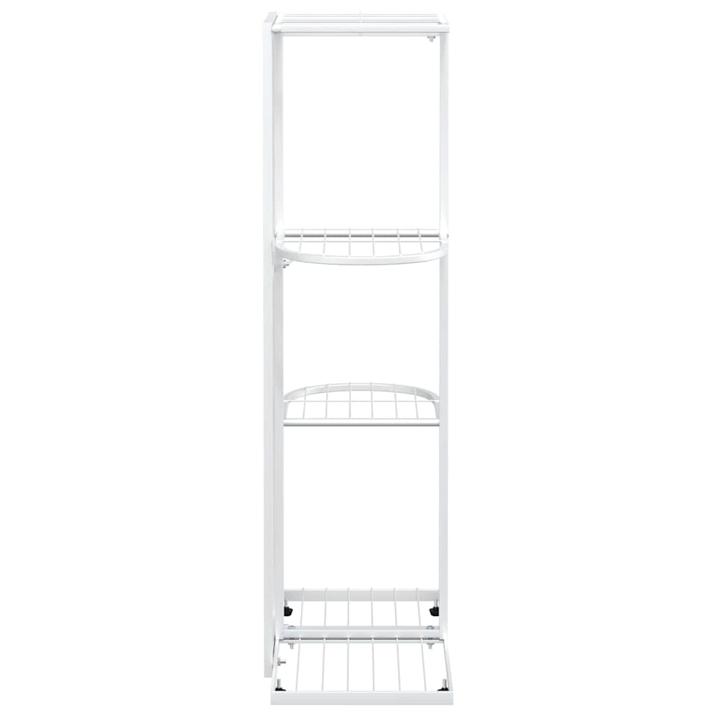 Piedistallo per Piante a 4 Piani 43x22x76 cm in Metallo Bianco