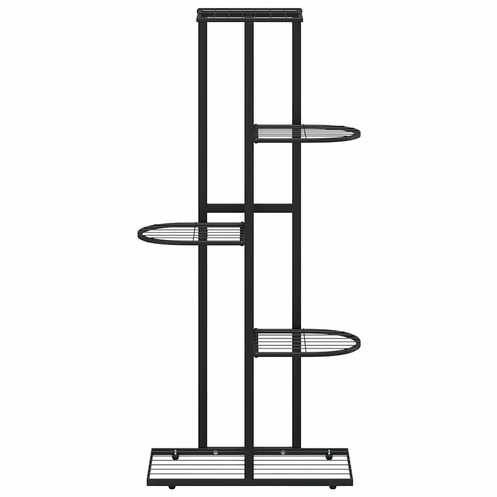 Piedistallo per Piante a 5 Piani 43x22x98 cm in Metallo Nero