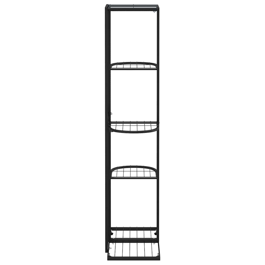 Piedistallo per Piante a 5 Piani 43x22x98 cm in Metallo Nero