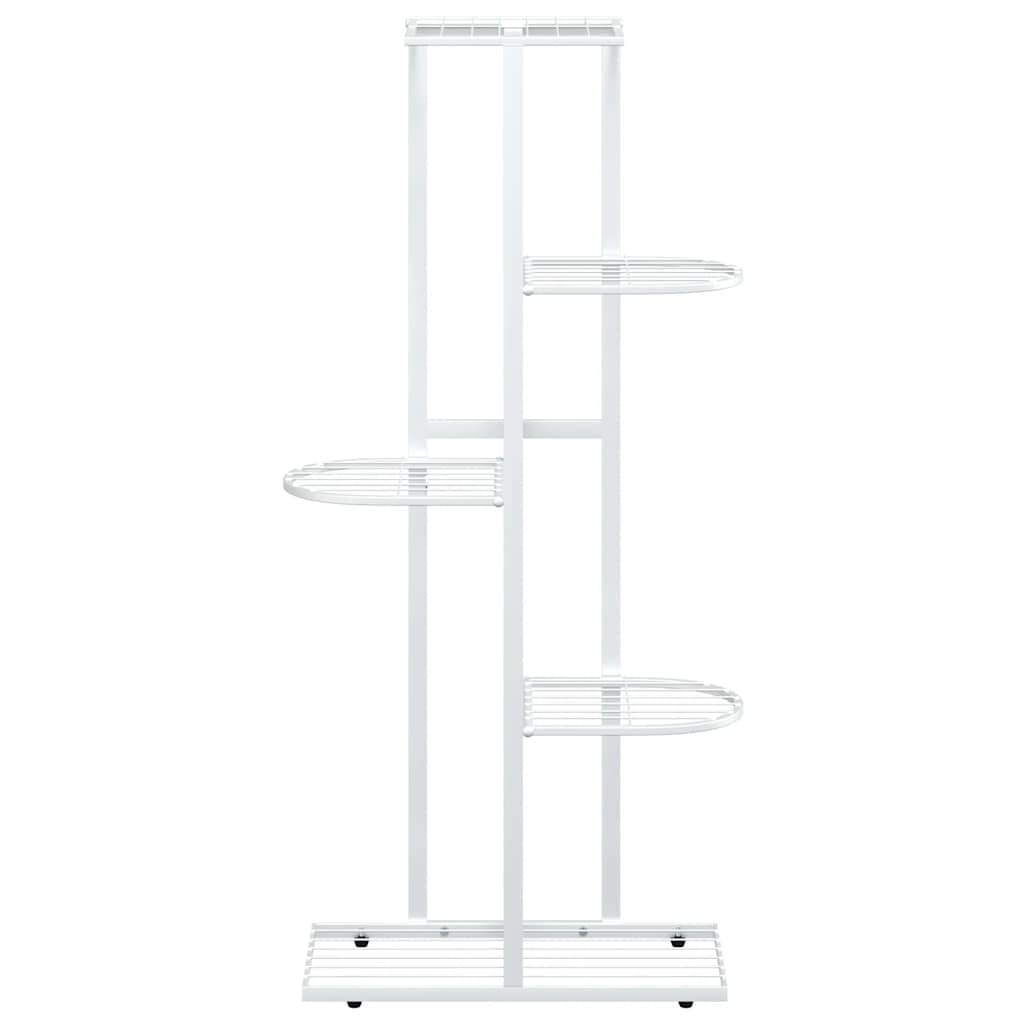 Piedistallo per Piante a 5 Piani 43x22x98 cm in Metallo Bianco