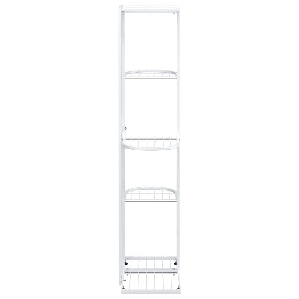 Piedistallo per Piante a 5 Piani 43x22x98 cm in Metallo Bianco