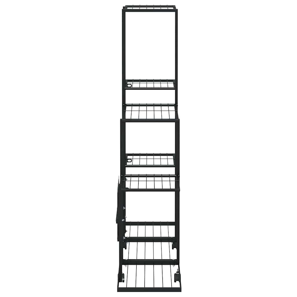 Portapiante con Ruote 94,5x25x92,5 cm Nero in Metallo