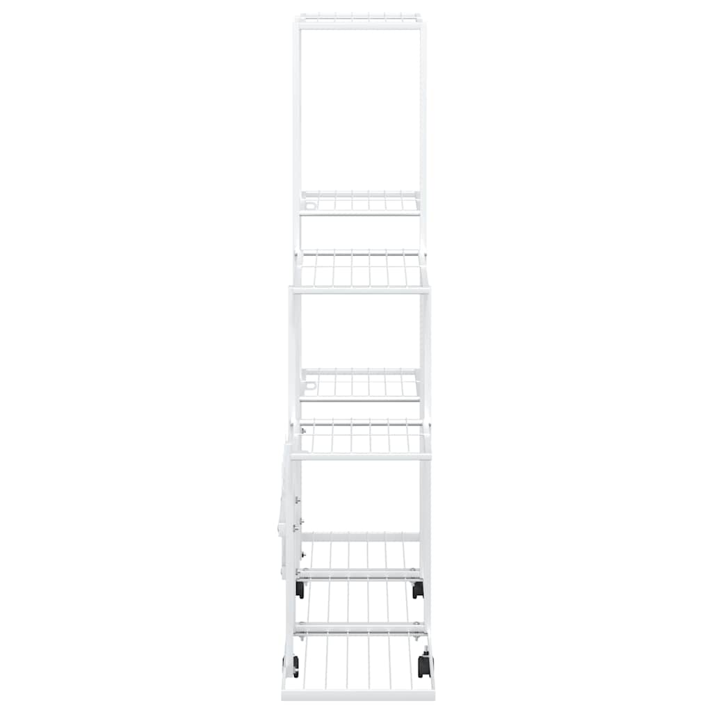Portapiante con Ruote 94,5x25x92,5 cm Bianco in Metallo