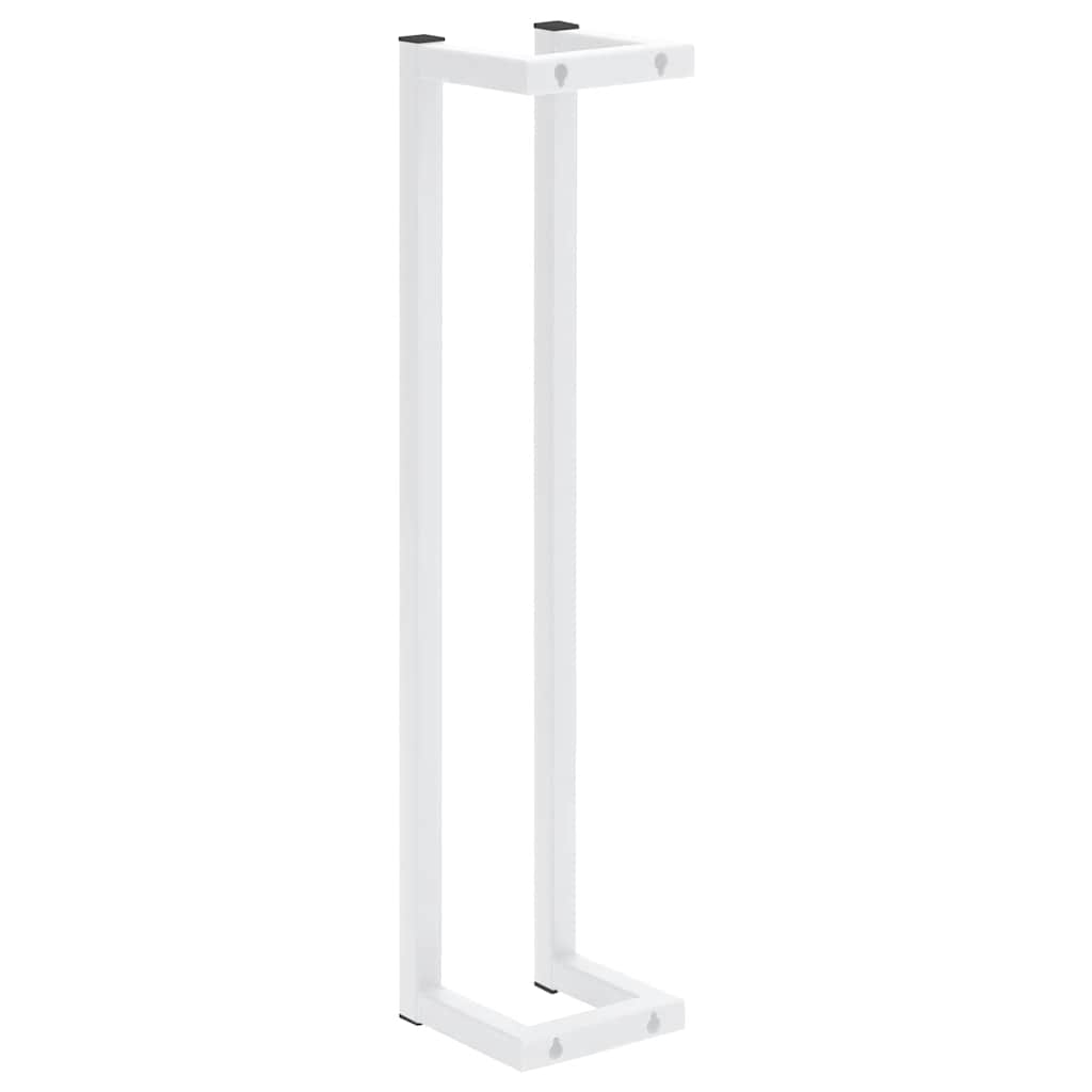 Portasciugamani Bianco 12,5x12,5x60 cm in Acciaio