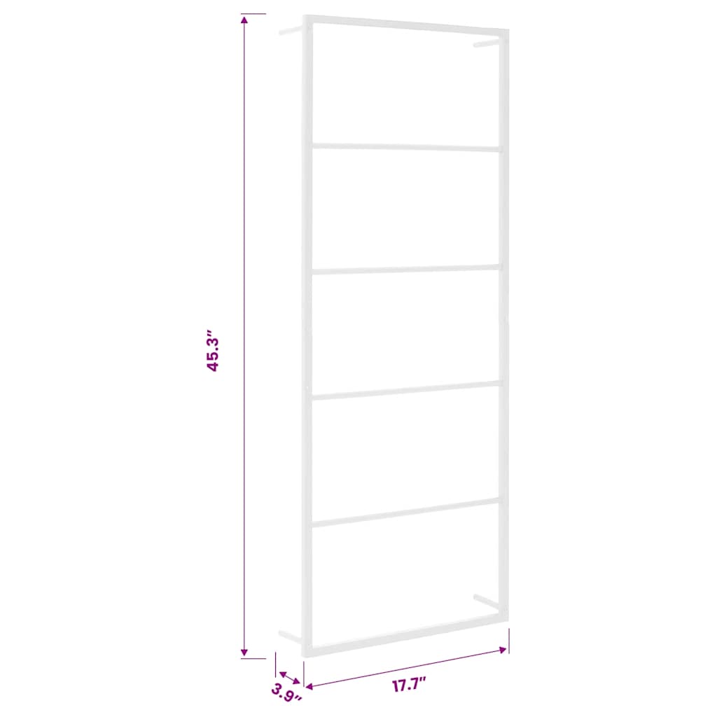 Portasciugamani Bianco 45x10x115 cm Acciaio