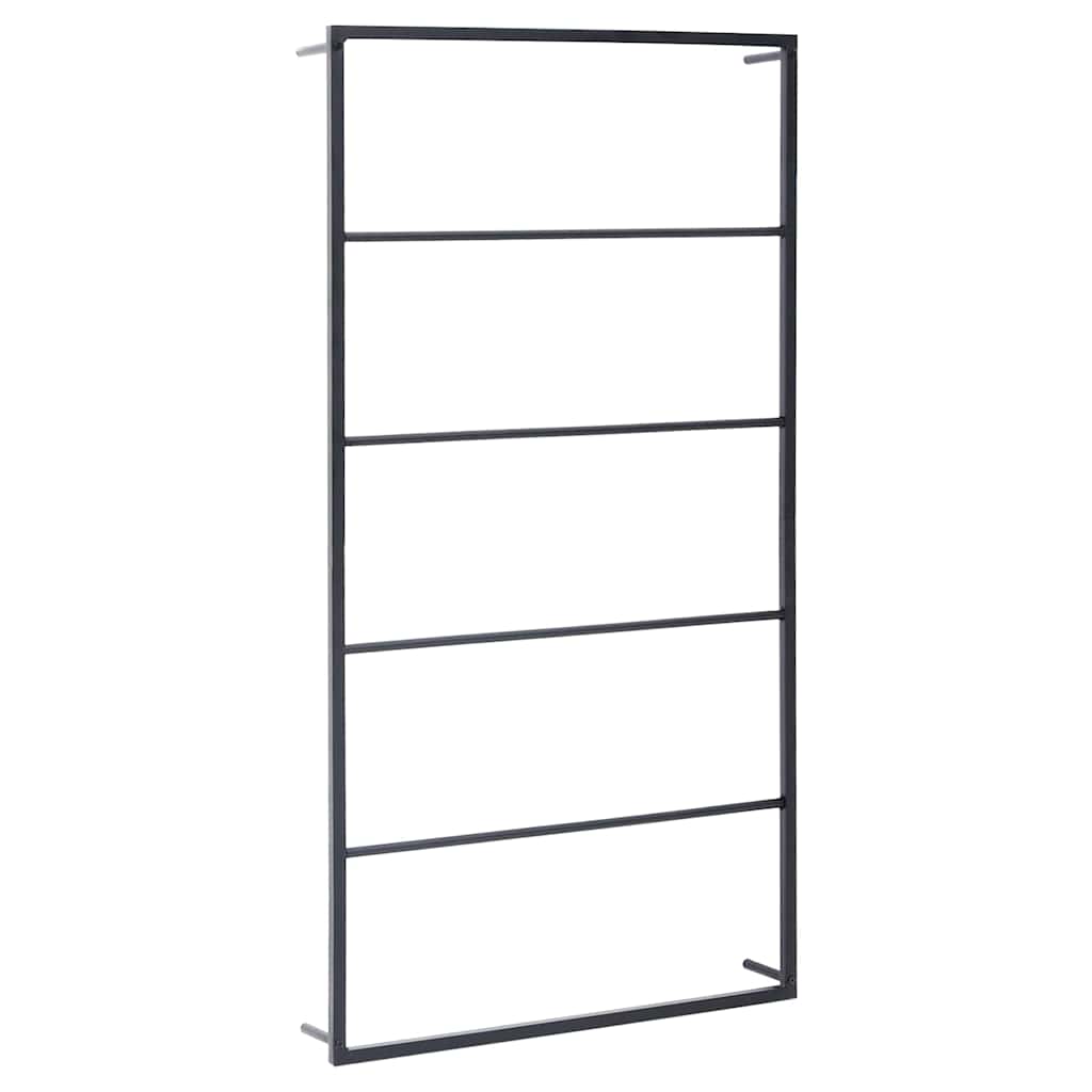 Portasciugamani Nero 60x10x116 cm in Acciaio