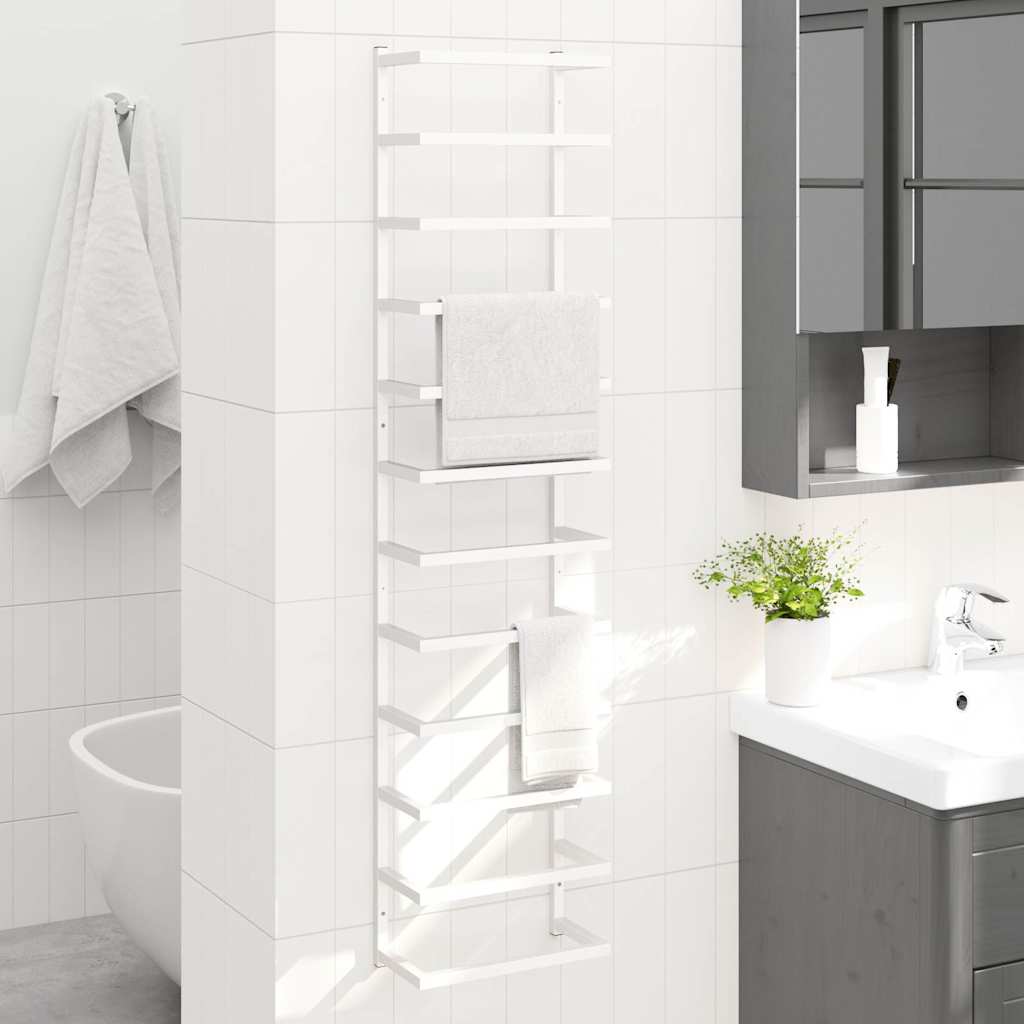 Portasciugamani Bianco 24x12x96 cm in Acciaio