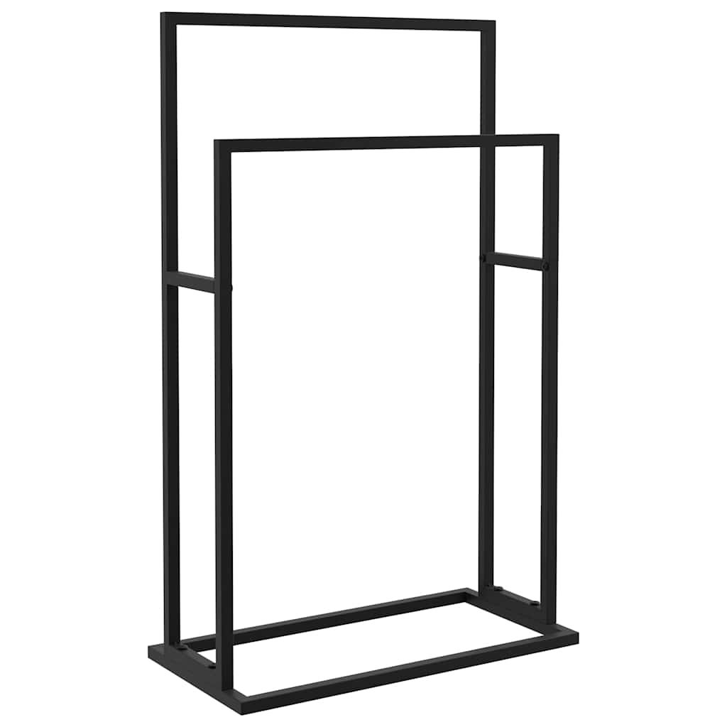 Portasciugamani Autoportante Nero 48x24x78,5 cm in Ferro