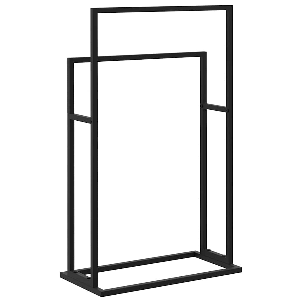 Portasciugamani Autoportante Nero 48x24x78,5 cm in Ferro