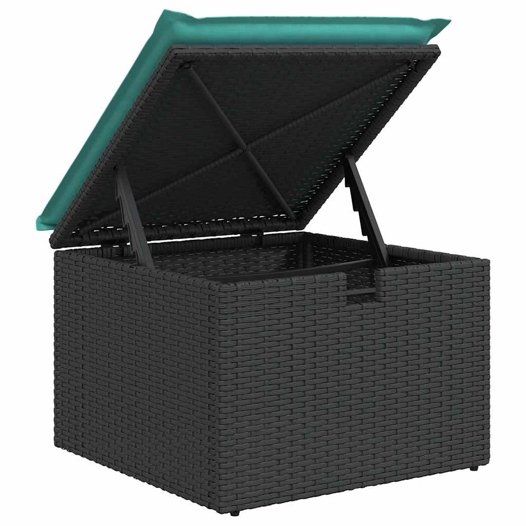 Set Divano da Giardino 6 pz Nero polyrattan
