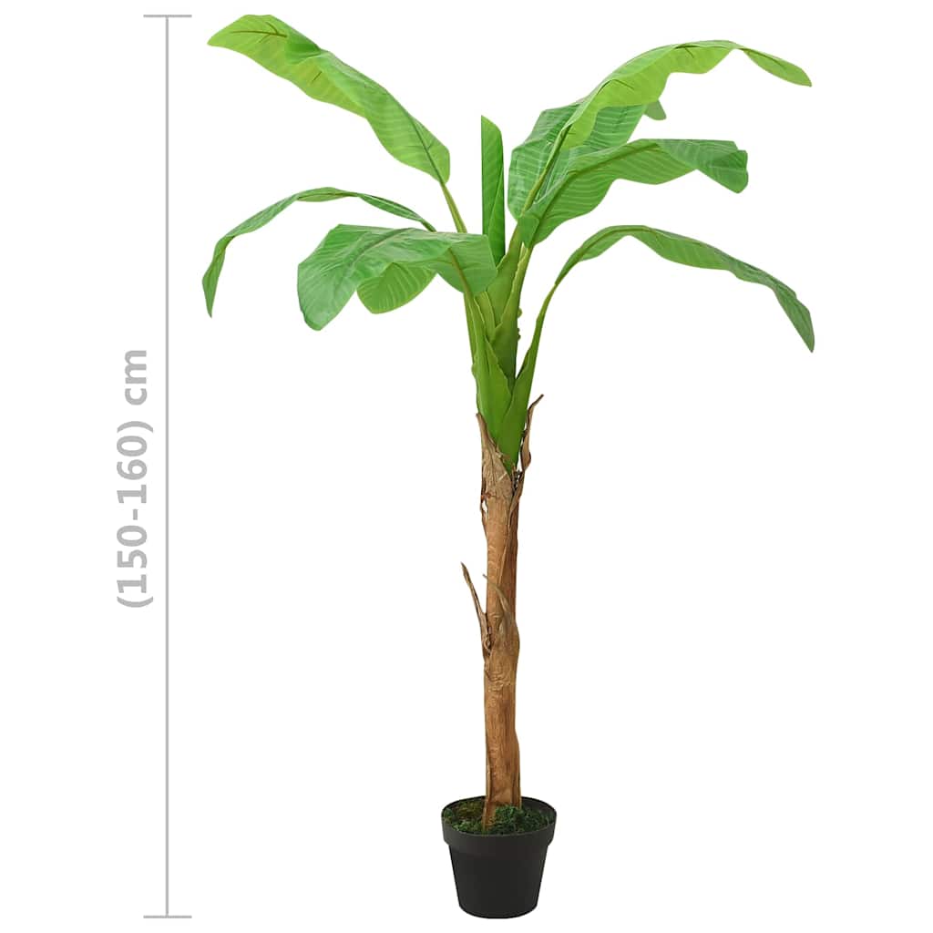 Albero di Banane Artificiale con Vaso 160 cm Verde