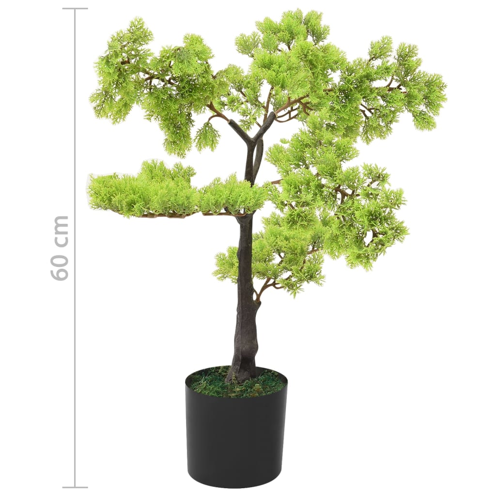 Bonsai di Cipresso Artificiale con Vaso 60 cm Verde