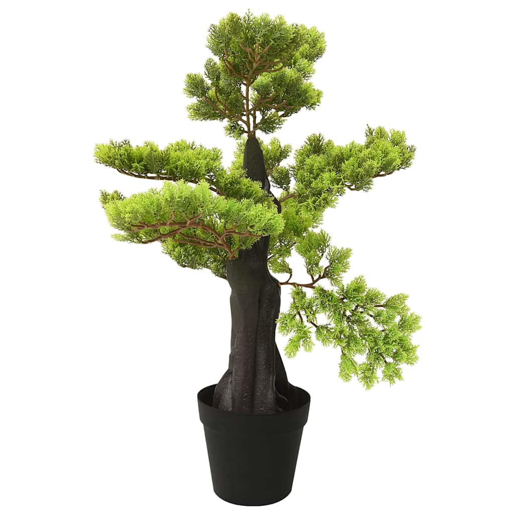 Bonsai di Cipresso Artificiale con Vaso 60 cm Verde