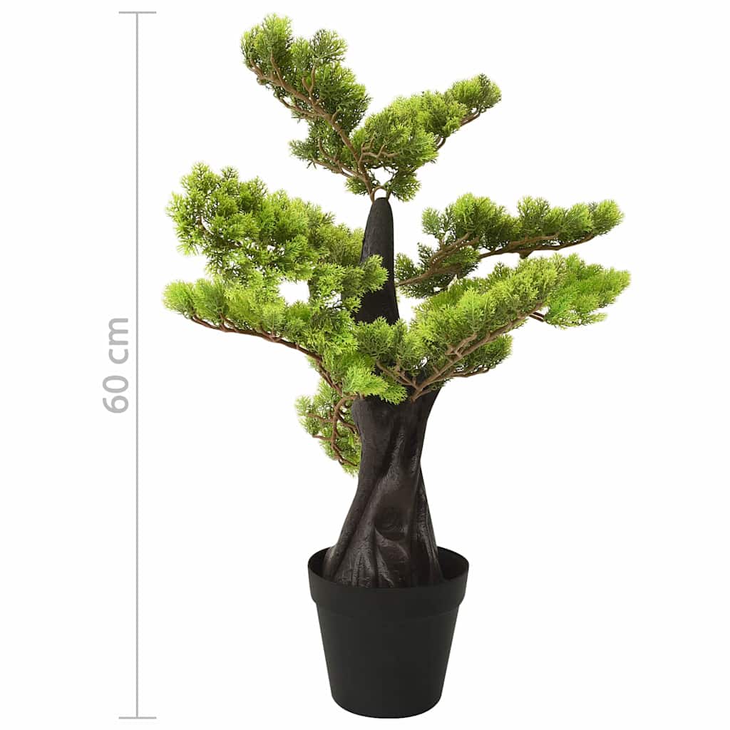Bonsai di Cipresso Artificiale con Vaso 60 cm Verde
