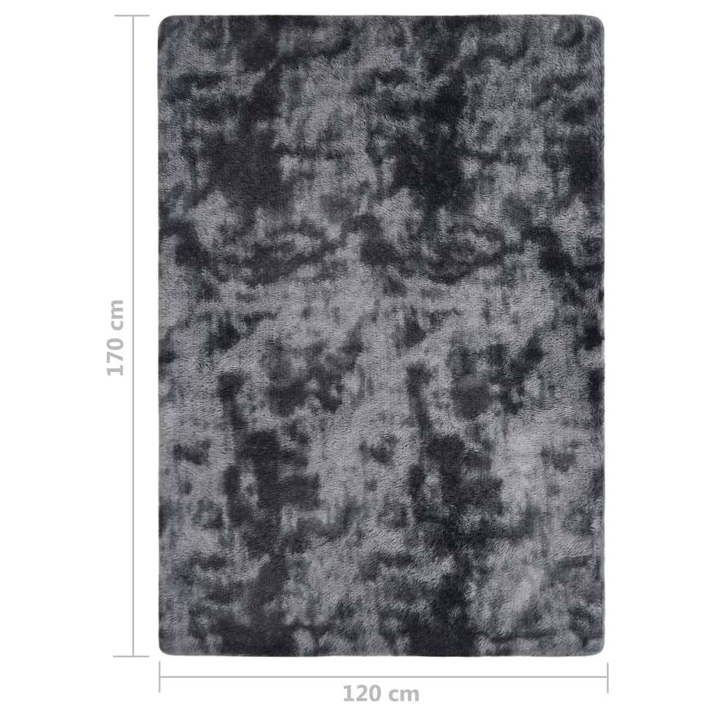 Tappeto Shaggy a Pelo Lungo Antracite 170x120 cm