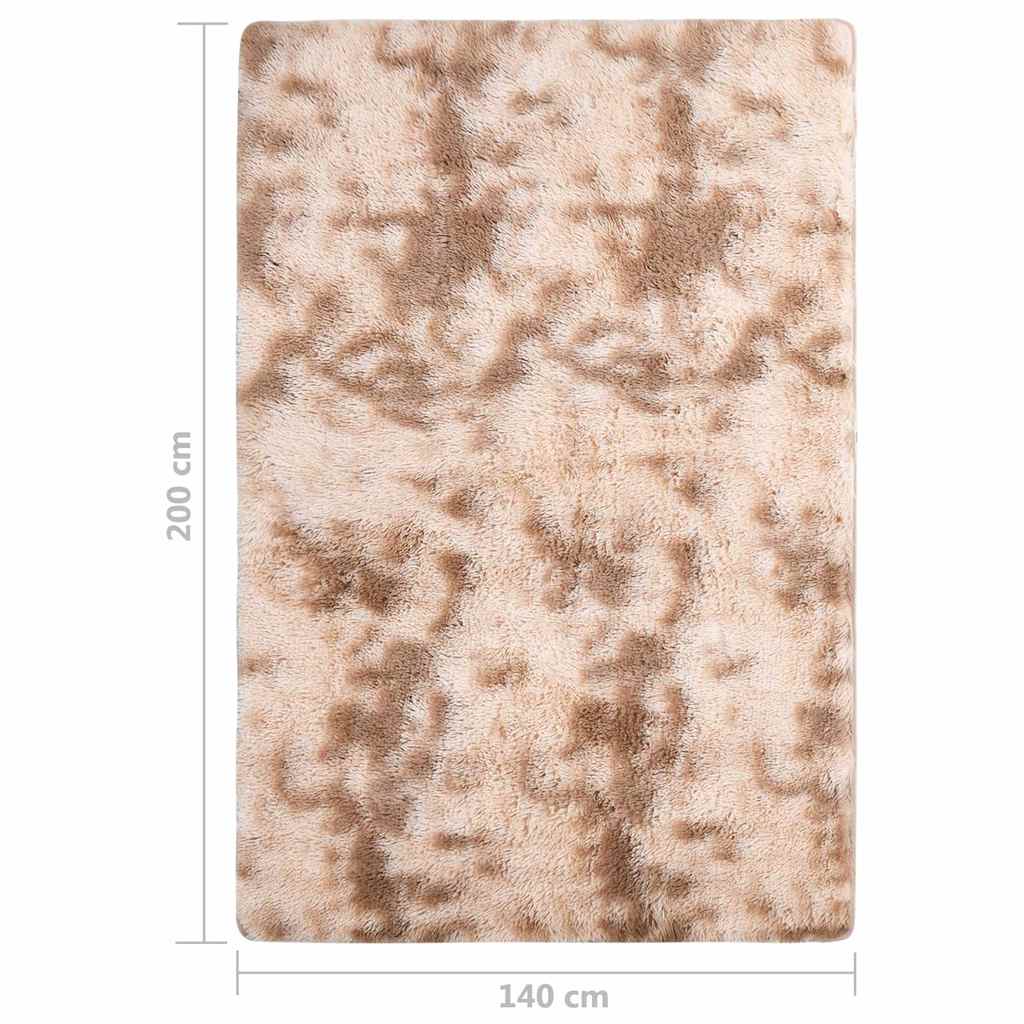 Tappeto Shaggy a Pelo Lungo Crema 200x140 cm