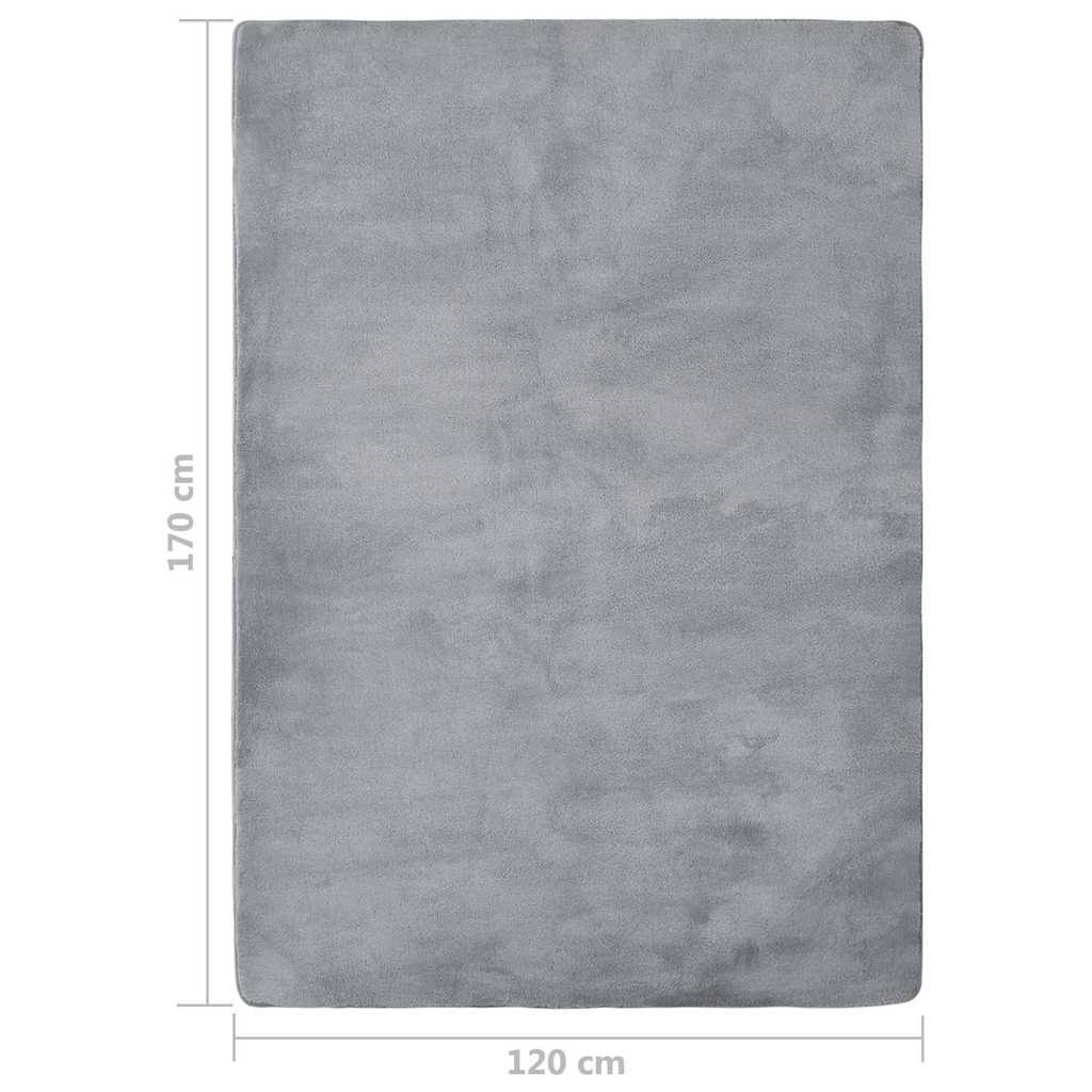 Tappeto a Pelo Corto Grigio 170x120 cm