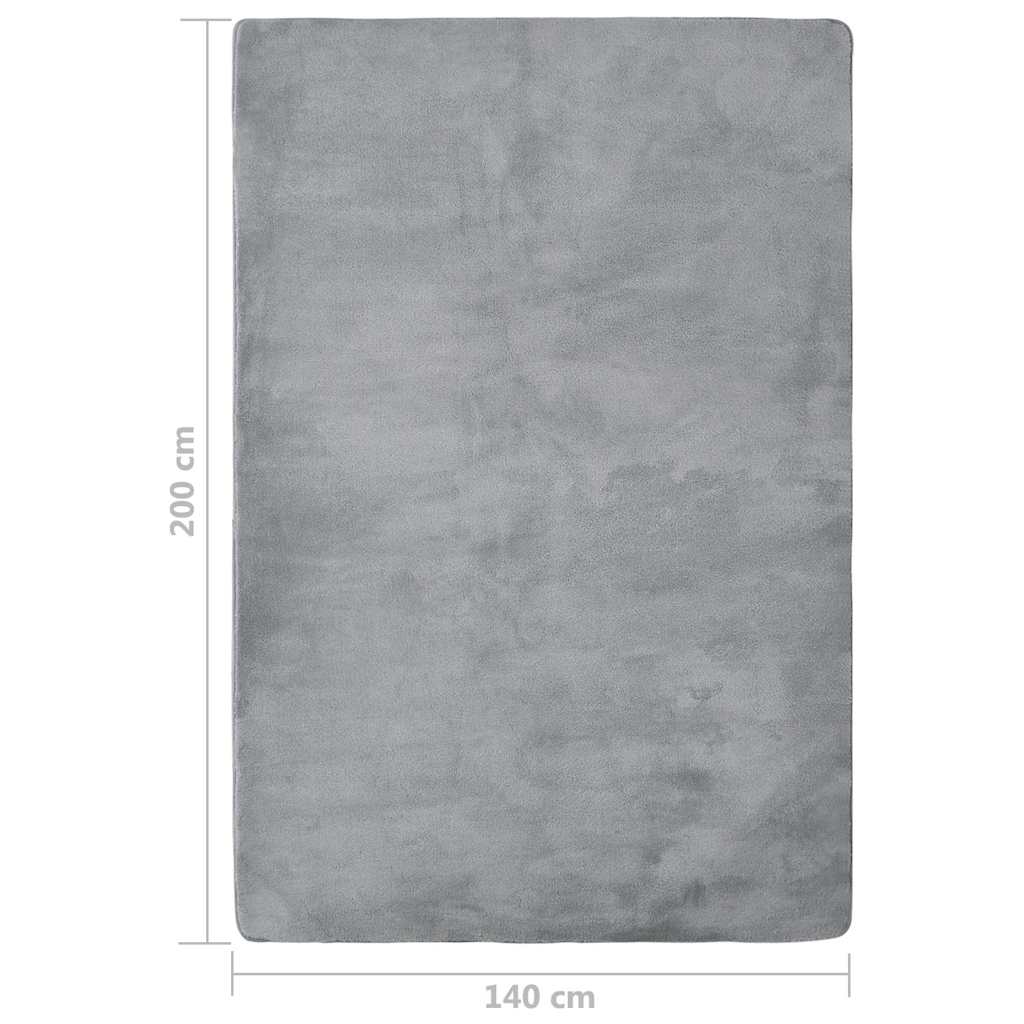 Tappeto a Pelo Corto Grigio 200x140 cm