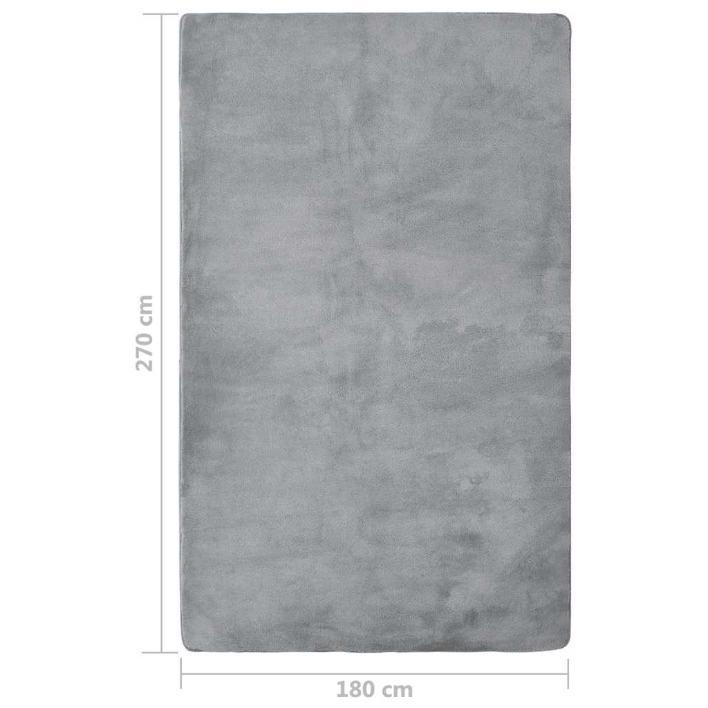 Tappeto a Pelo Corto Grigio 270x180 cm