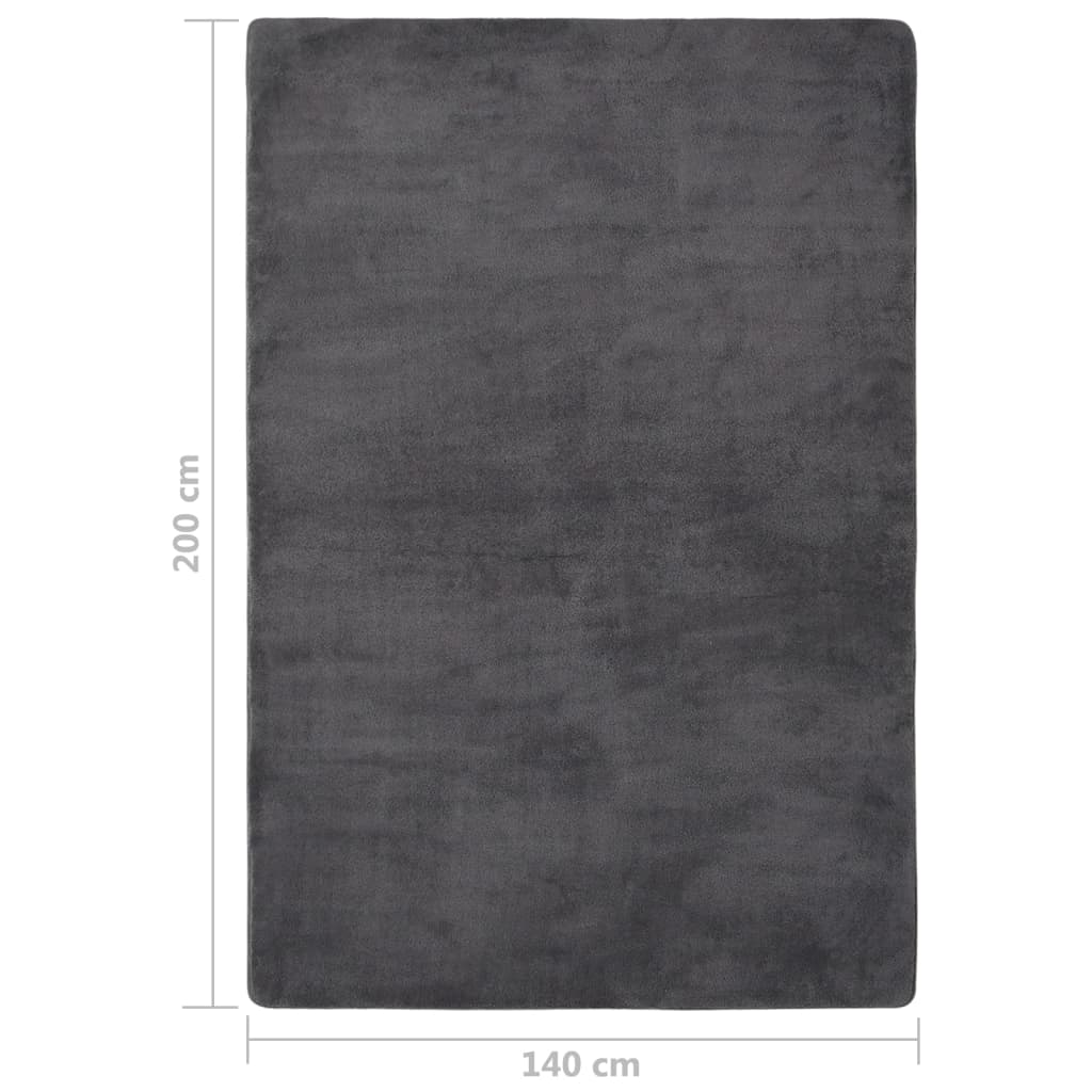 Tappeto a Pelo Corto Antracite 200x140 cm