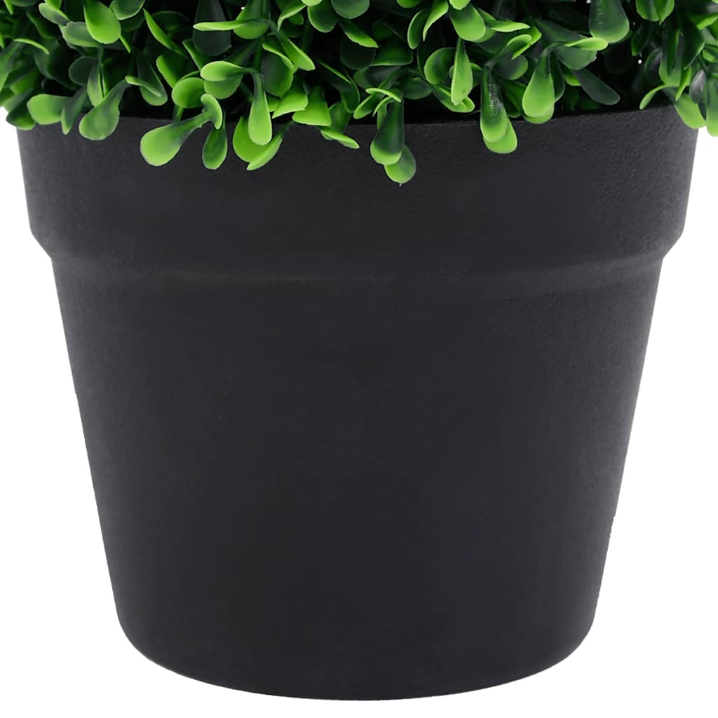 Piante di Bosso Artificiale 2 pz a Sfera con Vaso Verde 37 cm