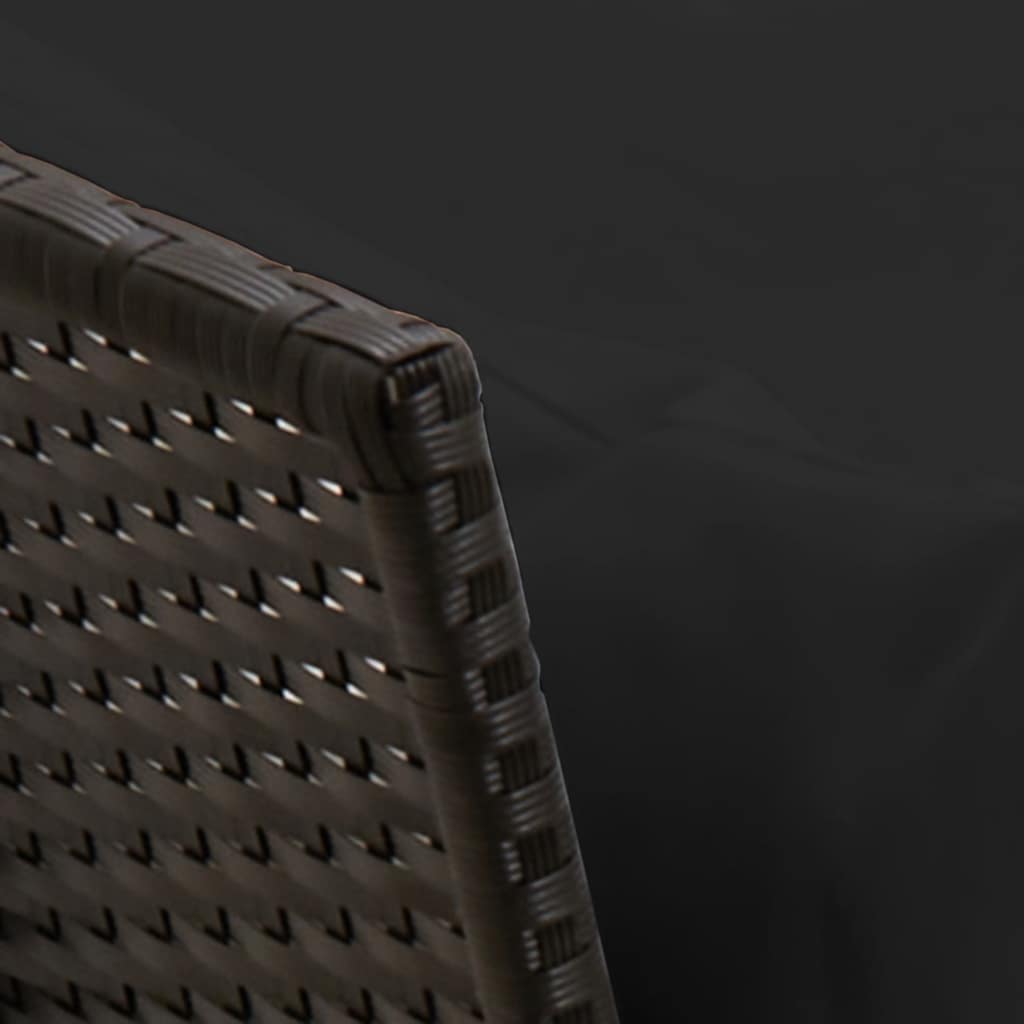 Divano da Giardino con Cuscini in Polyrattan Nero