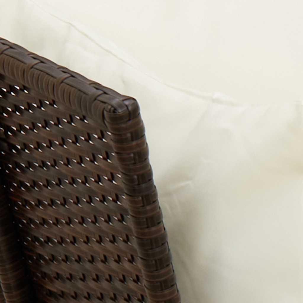 Divano da Giardino con Cuscini in Polyrattan Marrone