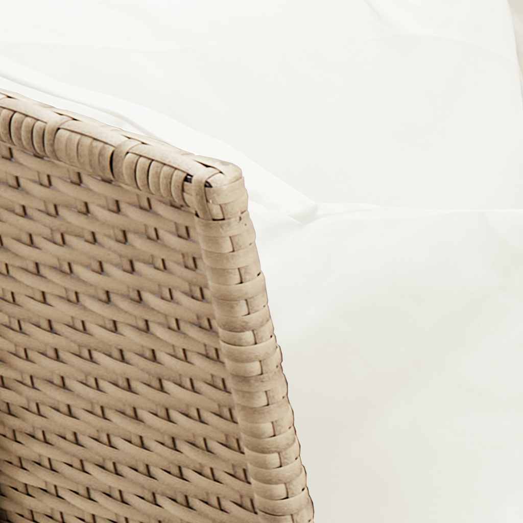 Divano da Giardino con Cuscini in Polyrattan Beige