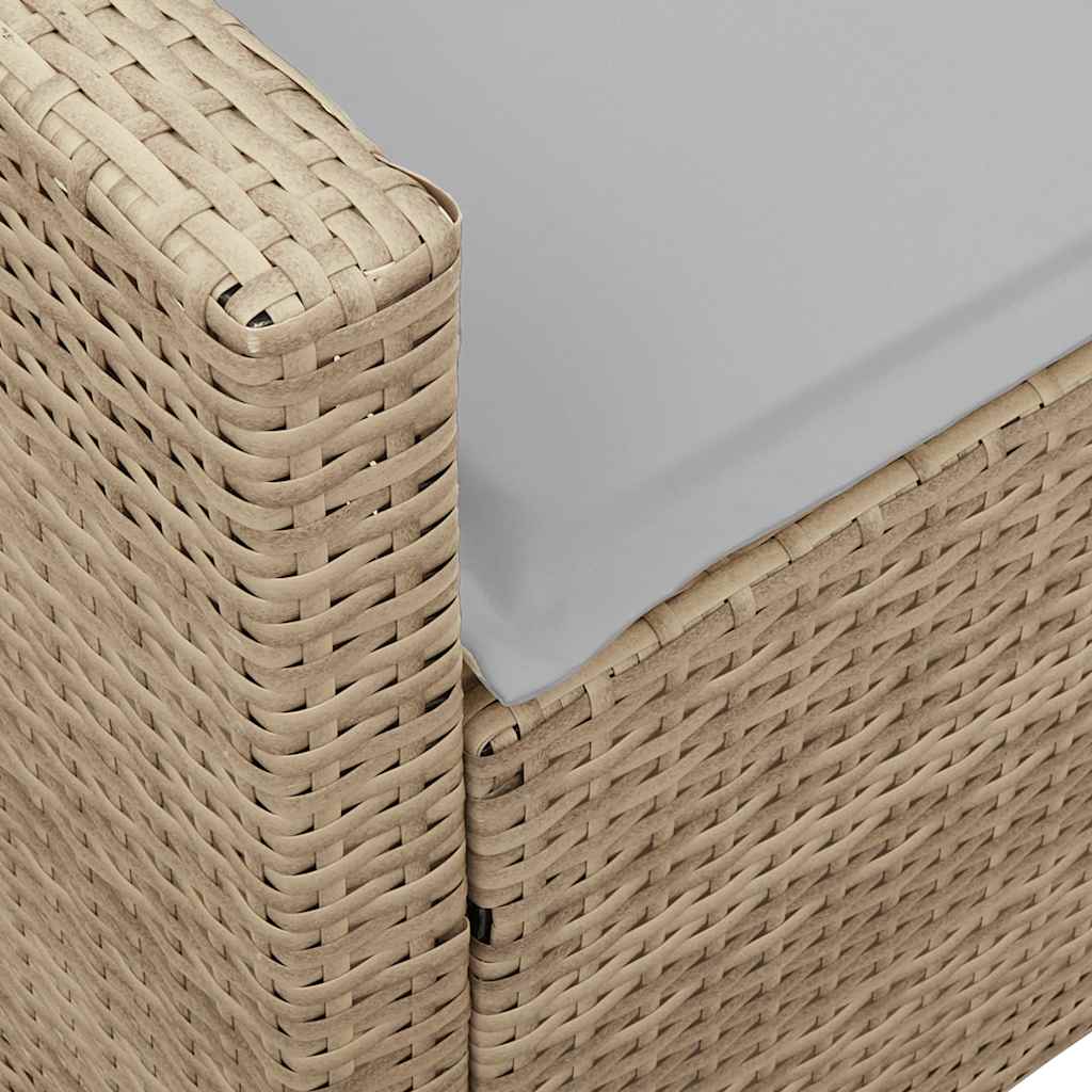 Divano da Giardino con Cuscini in Polyrattan Beige