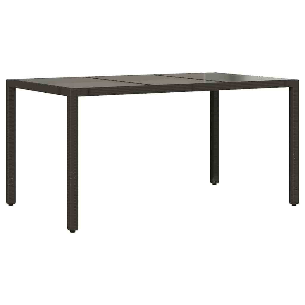 Set da Pranzo per Giardino 7 pz Nero polyrattan