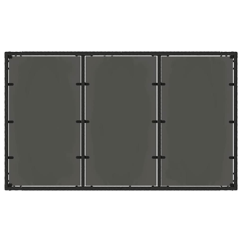 Set da Pranzo per Giardino 7 pz Nero polyrattan
